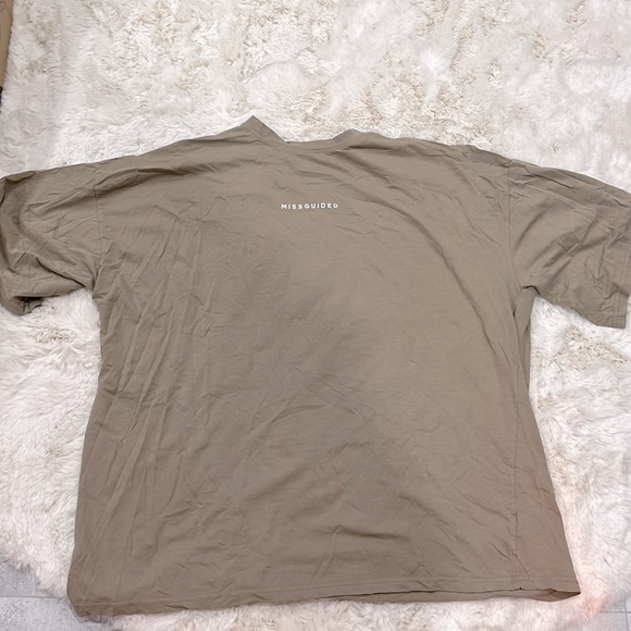 Cotton Oversized Misguided Light Brown/Taupe t-shirt - Picture 1 of 2